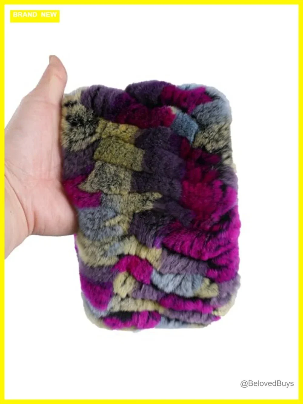 Rex Rabbit Fur Knitted Headband Ear Warmer Neck Warmer Snood Scarf